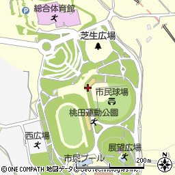 玉名市　桃田運動公園市民プール周辺の地図