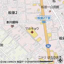 マルキョウ大村松並店周辺の地図