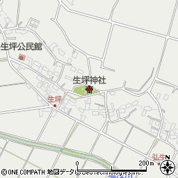 生坪神社周辺の地図
