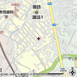 長崎県大村市諏訪1丁目118周辺の地図