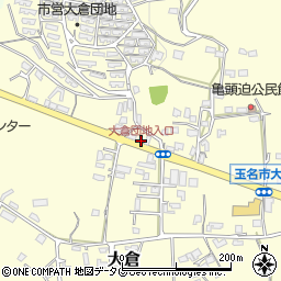 大倉団地入口周辺の地図