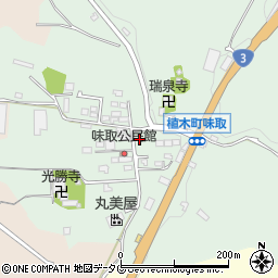 熊本県熊本市北区植木町味取周辺の地図