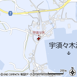 宇須々木公民館周辺の地図