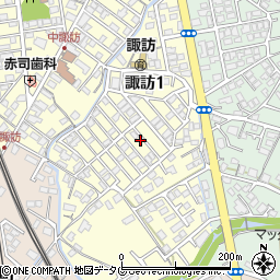 長崎県大村市諏訪1丁目121周辺の地図