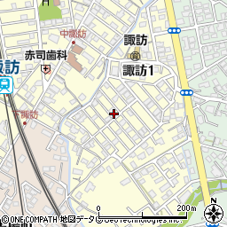 長崎県大村市諏訪1丁目69周辺の地図