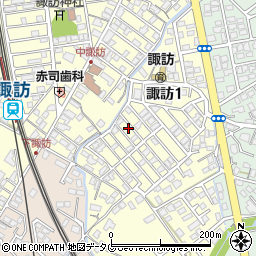 長崎県大村市諏訪1丁目66周辺の地図