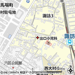長崎県大村市諏訪3丁目74-1周辺の地図