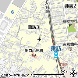長崎県大村市諏訪3丁目250周辺の地図