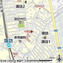 長崎県大村市諏訪1丁目20周辺の地図