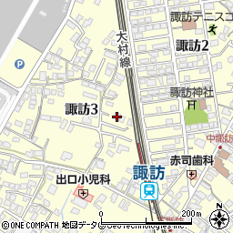 長崎県大村市諏訪3丁目260-3周辺の地図