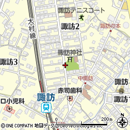 長崎県大村市諏訪周辺の地図