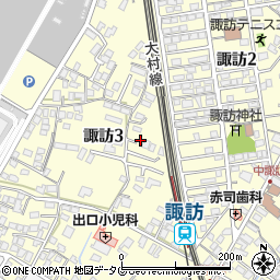 長崎県大村市諏訪3丁目260-8周辺の地図