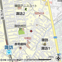 長崎県大村市諏訪2丁目657周辺の地図