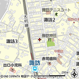長崎県大村市諏訪2丁目62-1周辺の地図