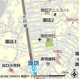 長崎県大村市諏訪2丁目62-2周辺の地図