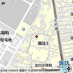 長崎県大村市諏訪3丁目223周辺の地図
