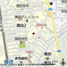 長崎県大村市諏訪2丁目594周辺の地図