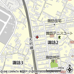 長崎県大村市諏訪2丁目105周辺の地図