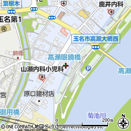 熊本県玉名市高瀬524周辺の地図