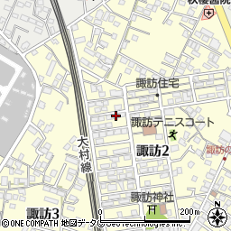 長崎県大村市諏訪2丁目113周辺の地図