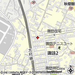 長崎県大村市諏訪2丁目122周辺の地図