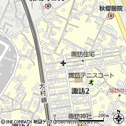 長崎県大村市諏訪2丁目122-4周辺の地図