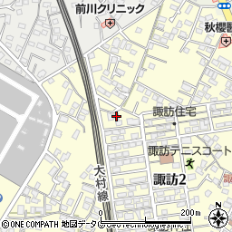 長崎県大村市諏訪2丁目133-7周辺の地図
