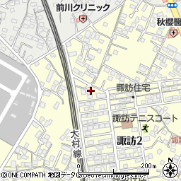 長崎県大村市諏訪2丁目133周辺の地図
