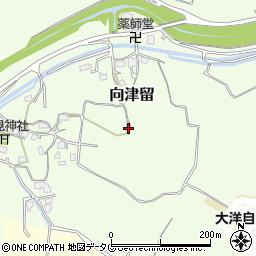 熊本県玉名市向津留周辺の地図