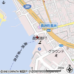 長洲港ＦＴ（有明海自動車航送船組合）周辺の地図