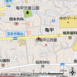 熊本県玉名市亀甲166周辺の地図
