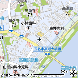 熊本県玉名市高瀬276周辺の地図