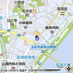 熊本県玉名市高瀬213周辺の地図