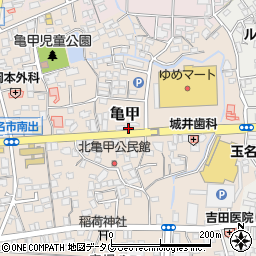 熊本県玉名市亀甲205周辺の地図