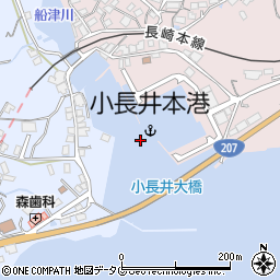 小長井港周辺の地図