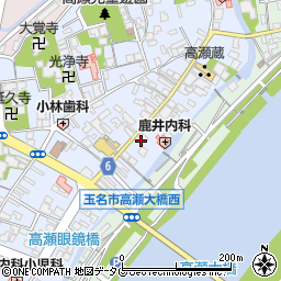 熊本県玉名市高瀬235周辺の地図