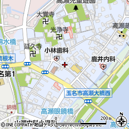 熊本県玉名市高瀬周辺の地図