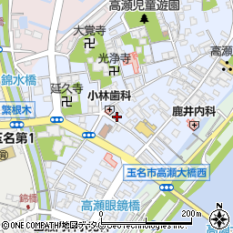 熊本県玉名市高瀬205周辺の地図