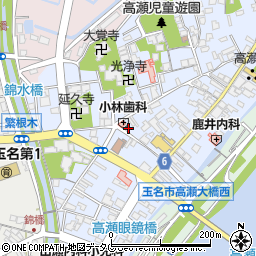 熊本県玉名市高瀬204周辺の地図