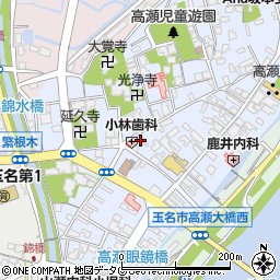 熊本県玉名市高瀬197周辺の地図