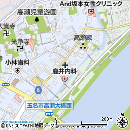 熊本県玉名市高瀬232周辺の地図