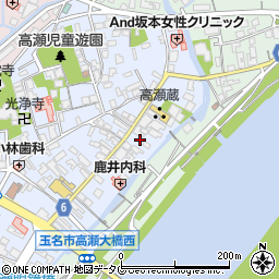 熊本県玉名市高瀬164周辺の地図