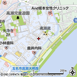 熊本県玉名市高瀬160-1周辺の地図