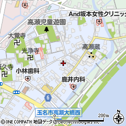 熊本県玉名市高瀬172周辺の地図