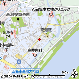 熊本県玉名市高瀬159周辺の地図