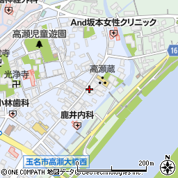 熊本県玉名市高瀬158-6周辺の地図
