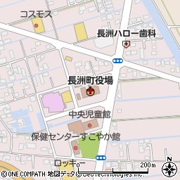 長洲町役場　保健センター・すこやか館周辺の地図