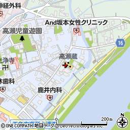 熊本県玉名市高瀬156周辺の地図
