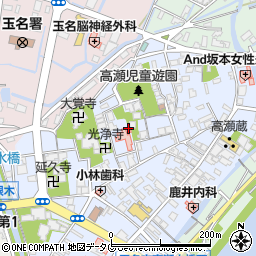 熊本県玉名市高瀬345周辺の地図