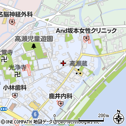 熊本県玉名市高瀬84周辺の地図